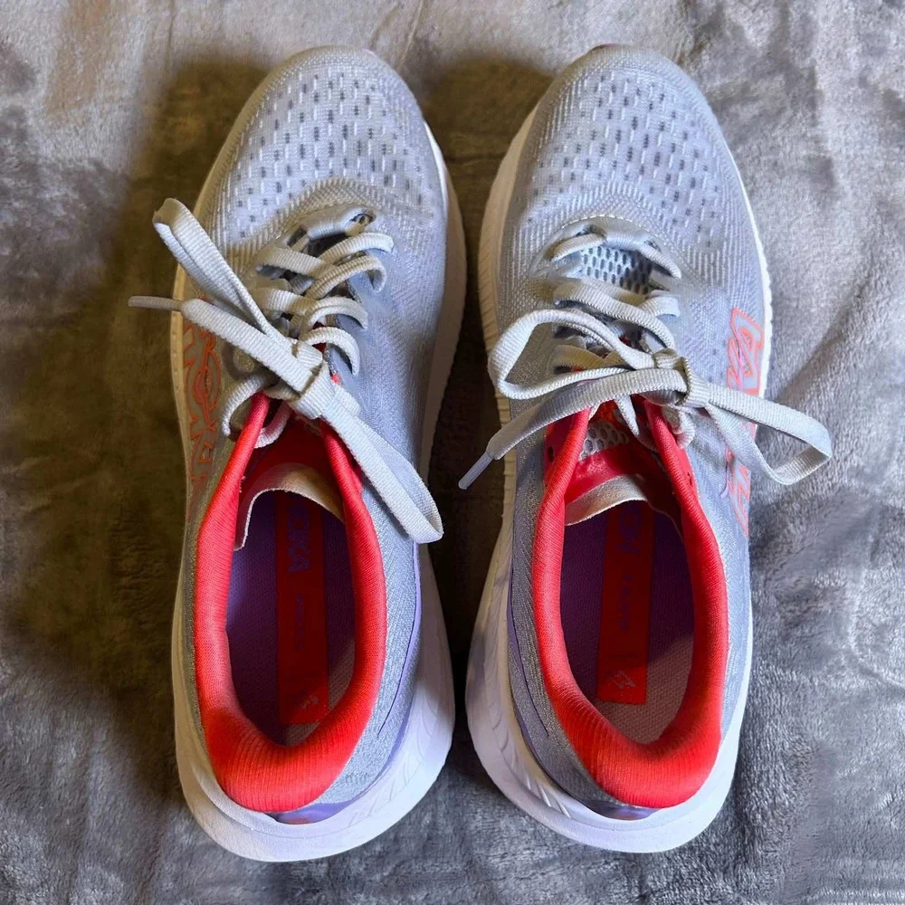 Hoka One One Mach 6 Womens 8 Gray Pink Purple Road Running Shoes 1147810 PLDS
